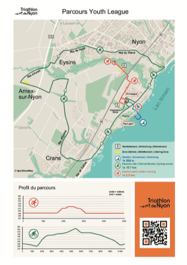 Nyon Triathlon National and Youth League Races Youth League@2x Course Map