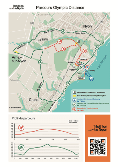 Triathlon De Nyon Olympic Distance Races Course Map@2x